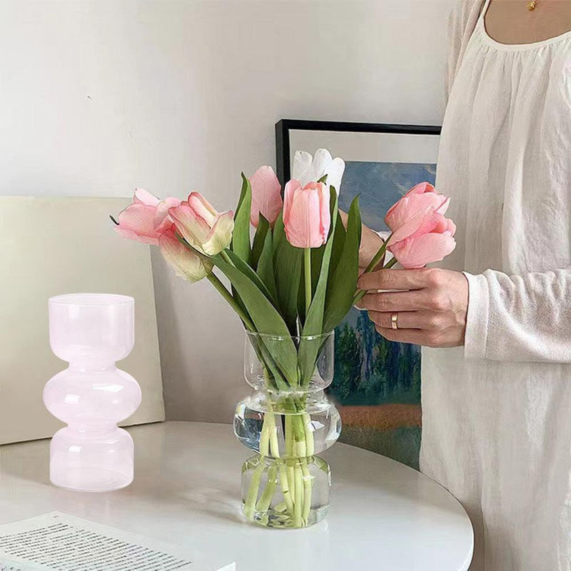 Bestbags Hydroponische Glasvase für Schnittblumen in Transparent und Weiß im modernen nordischen Design - Bild 3