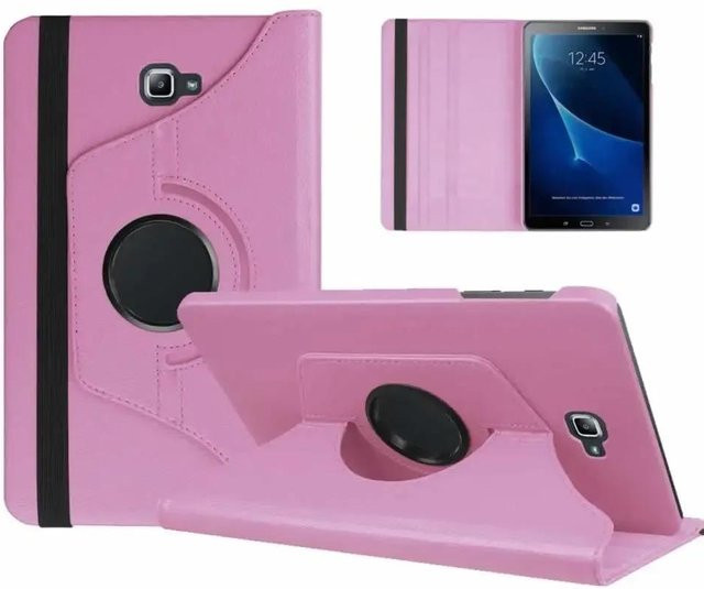 Samsung Galaxy Tab A 10.1 SM-T580 T585 Schutzhülle mit 360 Grad drehbarem Ständer in Rosa - Bild 1