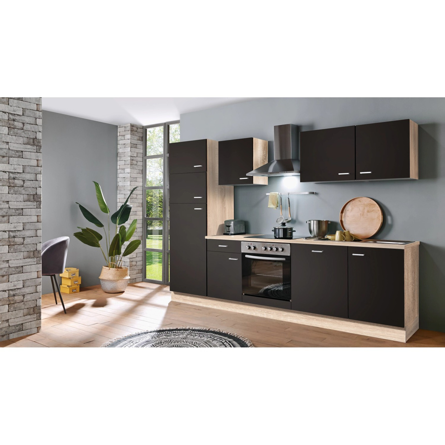 Menke Küchenzeile Classic in Lava Matt und Sonoma Eiche Nachbildung, Breite: 280 cm, Tiefe: 60 cm, Höhe: 60 cm - Bild 2
