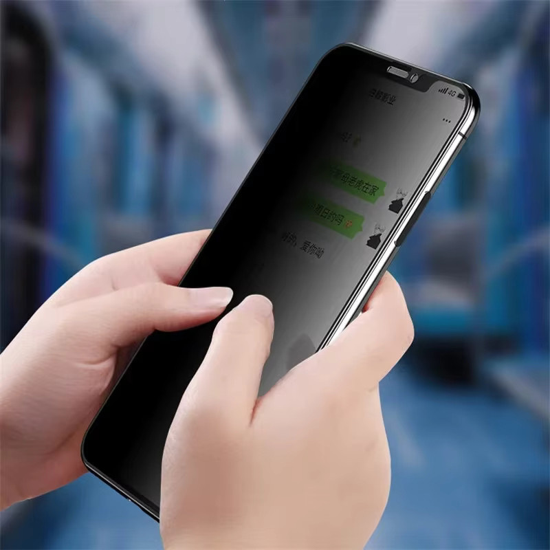 3er Set schwarze Anti-Spy Displayschutzfolien aus Sichtschutzglas für Apple iPhone 7 8 Plus SE 2020 11 12 13 14 15 16 Pro XS Max XR - Bild 2