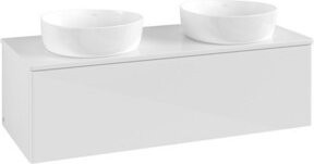 V&B Waschtischunterschrank Antao mit Beleuchtung ohne Frontstruktur, Farbe: Weiß lackiert, B/T/H: 120 x 50 x 50 cm - Bild 1