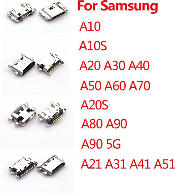 20 Stück USB-C Ladeport Stecker für Samsung Galaxy A90 A80 A70 A60 A50 A40 A30 A20 A10 in Silber - Bild 1