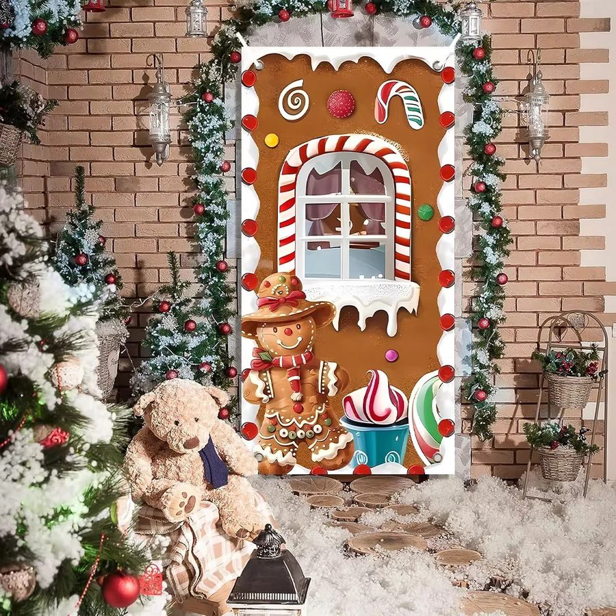 VIKAMA Weihnachts Lebkuchenmann Türhänger Multicolor als Dekoration für deine Weihnachtsfeier - Bild 2
