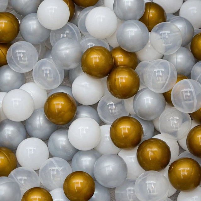 LittleTom Bällebadbälle Gold Grau Weiß Transparent ab 1 Monat - Bild 1
