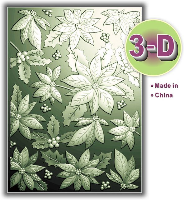 Gestempelter Kunststoff-Ordner mit 3D Weihnachtsstern-Blumen-Design für dein Fotoalbum und DIY-Bastelprojekte - Bild 1
