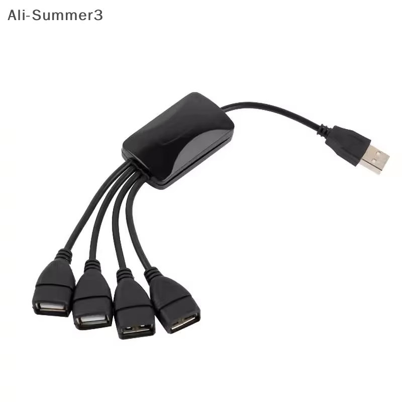 USB 2.0 Verlängerungskabel mit 1 Stecker auf 4 Buchsen als USB-Hub Splitter in Schwarz - Bild 2