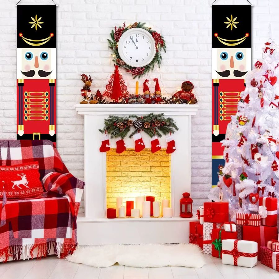 VIKAMA Nussknacker Weihnachtssoldat Weihnachtsdekoration als Banner für innen und außen, Multicolor, Höhe: 180 cm, Breite: 30 cm, Tiefe: 2 cm - Bild 6