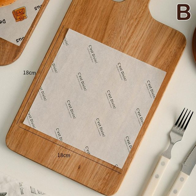 100 Stück Binchi Outdoor Product Feinkost-Wachspapierblätter in Weiß, bedrucktes und fettdichtes Lebensmittelpapier zum Verpacken von Brot und Burgern - Bild 1