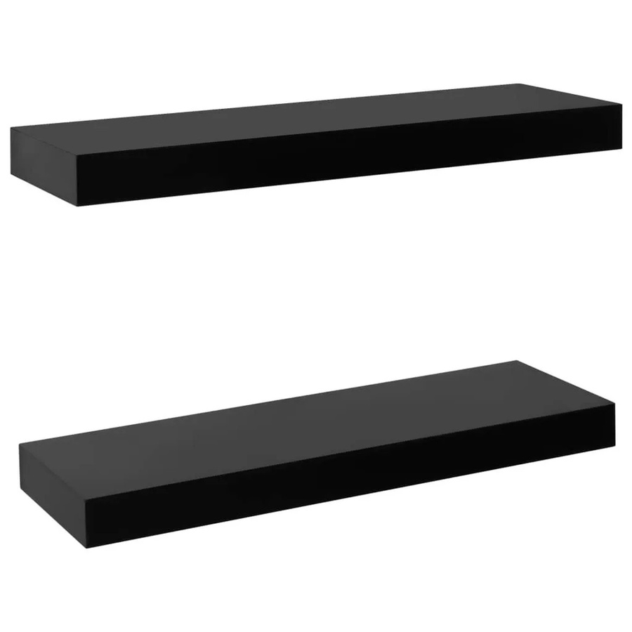 vidaXL Schweberegale 2er Set Schwarz B/T/H: 40 x 20 x 3,8 cm - Bild 2