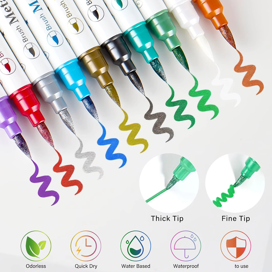 EYIR Tattoo-Stifte Set, 10 Doppelspitzen-Marker, 114 Schablonen, Schmetterlingsaufkleber - Bild 2