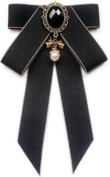 Brosche Perle, Kristall, Schwarz, Damen - Bild 1