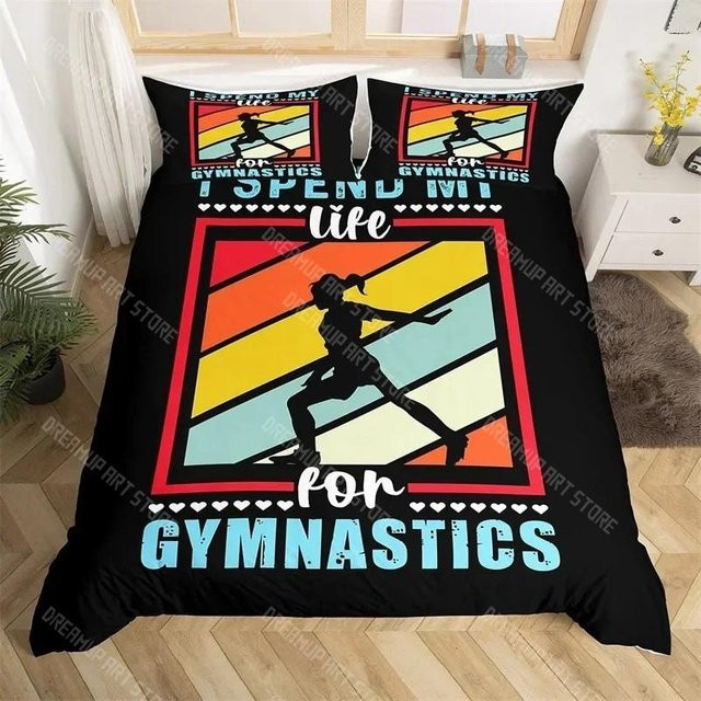 Binchi Fitness Bettwäsche-Set mit Regenbogen Aquarell Batik Design, Mikrofaser, Mehrfarbig, B/H: 90 x 200 cm - Bild 1