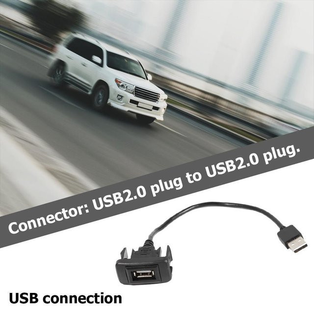 APWIKOGER USB-Verlängerungskabel Schwarz für Armaturenbrett-Einbau mit USB-A Stecker auf Buchse - Bild 1