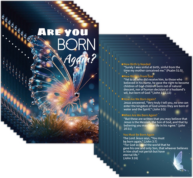 100 Stück Eospel Gospel Tract Salvation Cards, inspirierende Gebetspostkarten mit Bibelversen und Lesezeichen in Blau und Mehrfarbig - Bild 1