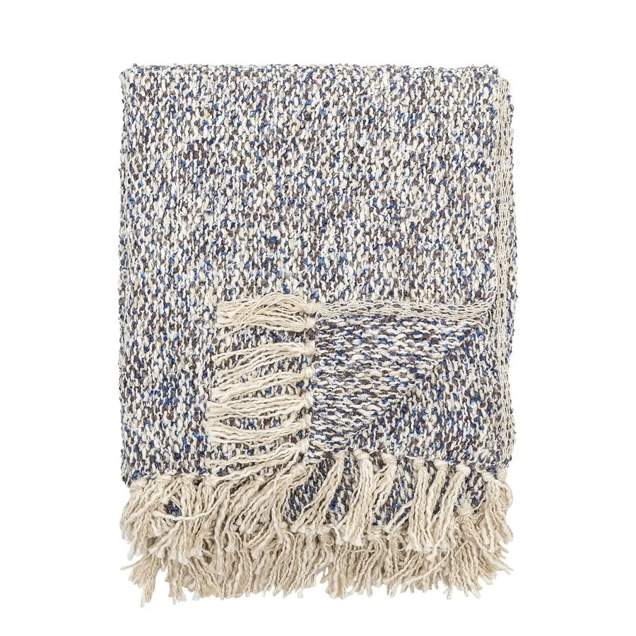 Bloomingville Plaid in Blau Ocean, B/B: 130 x 160 cm - Bild 1