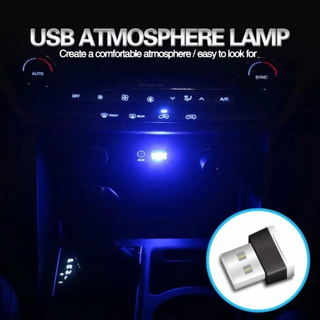 Stonego USB-LED-Atmosphärenlicht für den Auto-Innenraum in Schwarz als Plug-and-Play Dekorationslampe und Notbeleuchtung - Bild 1
