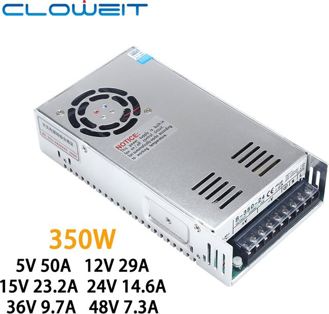 Cloweit SMPS Schaltnetzteil Adapter Transformator 350 W für LED und Leistungsverstärker, B/T/H: 21,5 x 11,5 x 5 cm - Bild 1