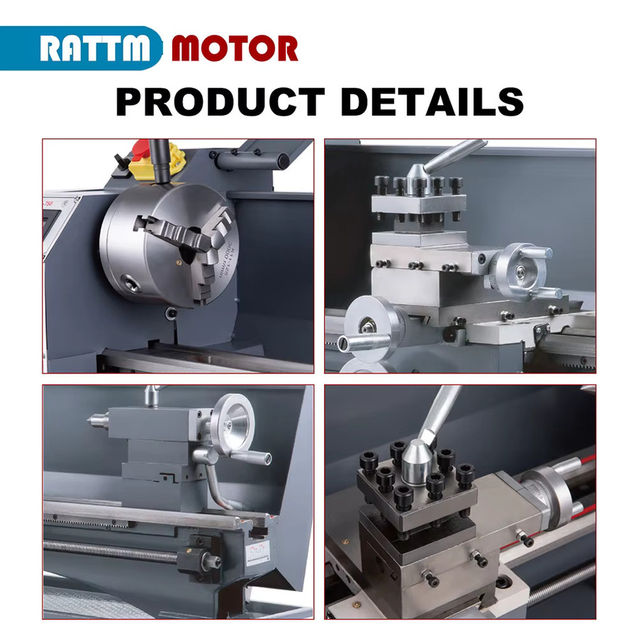 POWACE Kleine Metall-Drehmaschine mit digitaler Anzeige und variabler Geschwindigkeit, 750W Fräs- und Holzbearbeitungsmaschine - Bild 3
