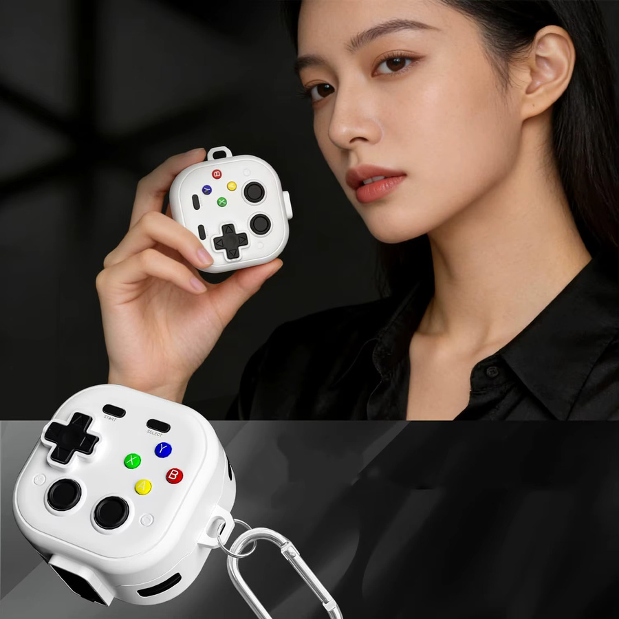 Samsung Galaxy Buds 4 und Galaxy Buds 4 Pro Kopfhörerhülle im Spielekonsolen-Design mit Reinigungsset, Farbe: Weiß/Transparent - Bild 4