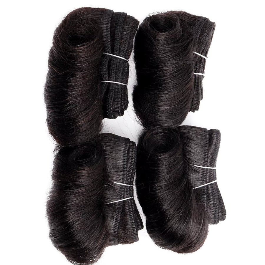 htonicca Indische Bouncy Lockige Bundles, 100 % Reines Menschenhaar, 4 Bundles - Bild 3