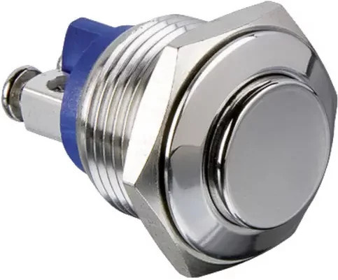 Bulgin Drucktaster MP0042/3 in Silber aus Edelstahl, 36 V/DC 2A, 1 x Aus/(Ein) tastend - Bild 1