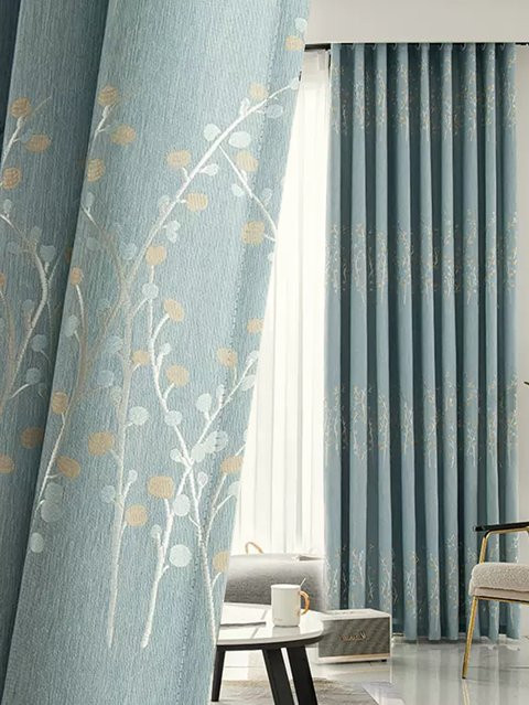 CENTURyMiG Lichtblockierende Vorhänge in Blau, Verdickter Sonnenschutzstoff für Wohnzimmer und Schlafzimmer, B: 200 cm, H: 100 cm - Bild 1