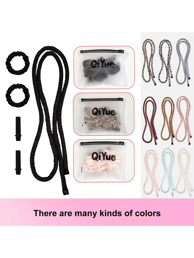 Heatless Curling Rod Set, Locken Styling Kit mit Seidenbandrollen und Haarspange - Bild 4
