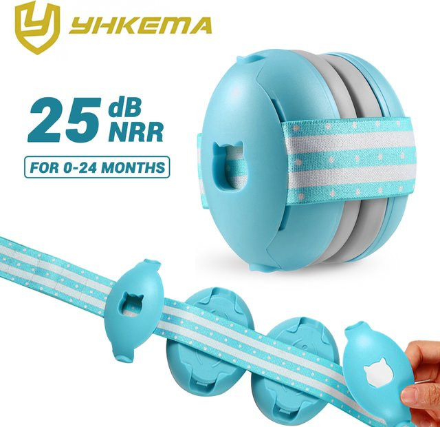Noise Cancelling Baby Kopfhörer zum Schutz der Ohren für Säuglinge und Kinder in Weiß und Blau - Bild 1