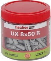 Fischer Universaldübel UX aus Nylon in Grau, Durchmesser: 8 mm, Länge: 50 mm - Bild 1