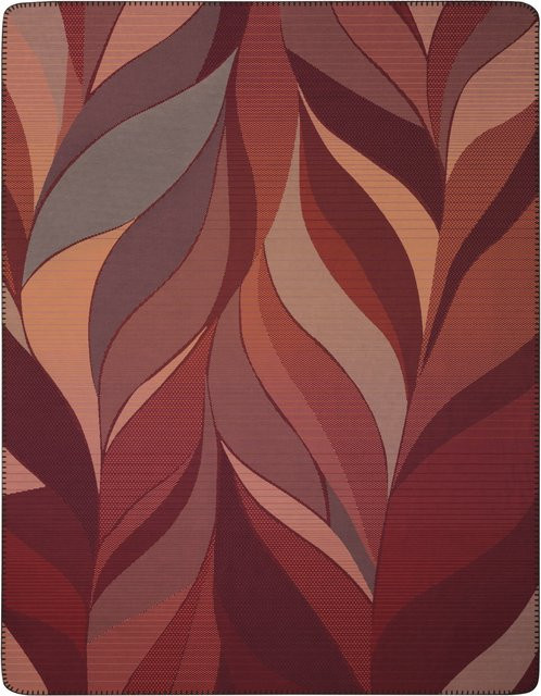 Biederlack Wohndecke Autumn Ember aus Baumwolle mit floralem Muster in Rot, Orange und Multicolour - Bild 1