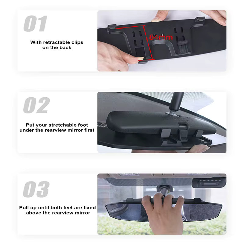 SEAMETAL Weitwinkel-Rückspiegel für dein Auto in Schwarz mit 30 cm Durchmesser und blendfreiem HD-Glas - Bild 4