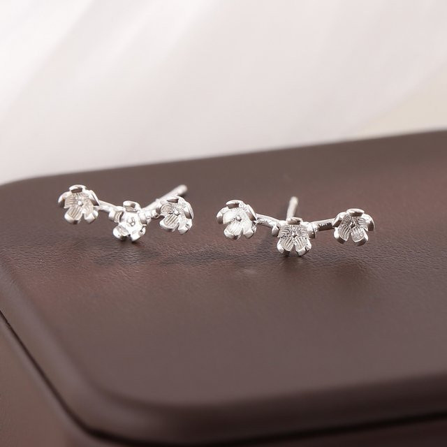 GaGa-Duck Ohrstecker, Blumen, 925 Silber - Bild 1