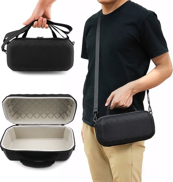 Harte EVA-Reisetasche in Schwarz mit verstellbarem Schultergurt für den JBL Charge 6 Bluetooth-Lautsprecher - Bild 1