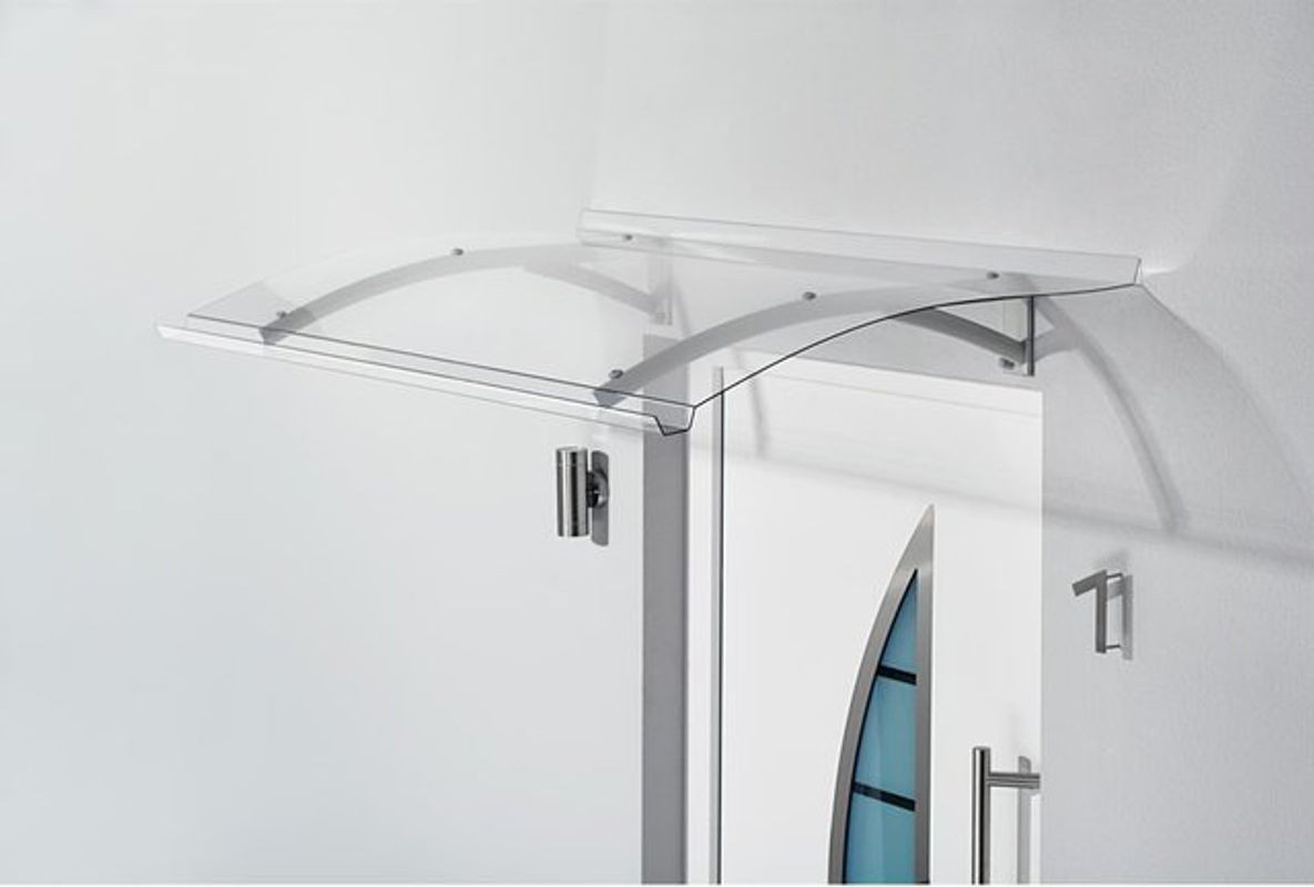 Gutta Typ PT Secco Pultvordach aus Edelstahl und Polycarbonat, B: 150 cm, T: 90 cm - Bild 1