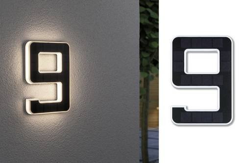 Paulmann Solar-Hausnummernleuchte 79850 in Schwarz mit warmweißem LED-Licht für Garten und Wand - Bild 1