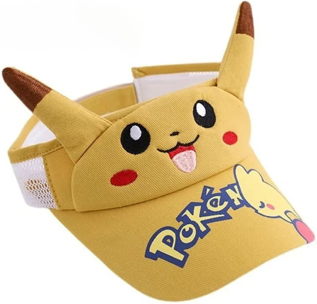 Bandai Pokemon Pikachu Sonnenblende, 3D-Cartoon-Gesicht, Sonnenschutzhut - Bild 1