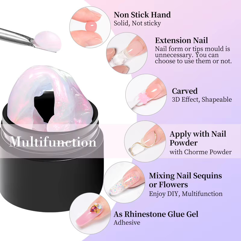 MEET ACROSS Gel-Nagellack-Set, milchiges Gelee, 6 Stück - Bild 2