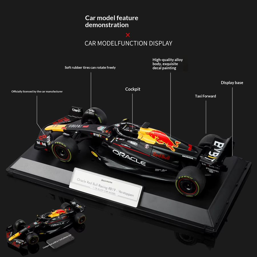 Maisto Red Bull RB19 Formel-1-Rennwagen, 1:18, Metallmodell, bunt - Bild 2