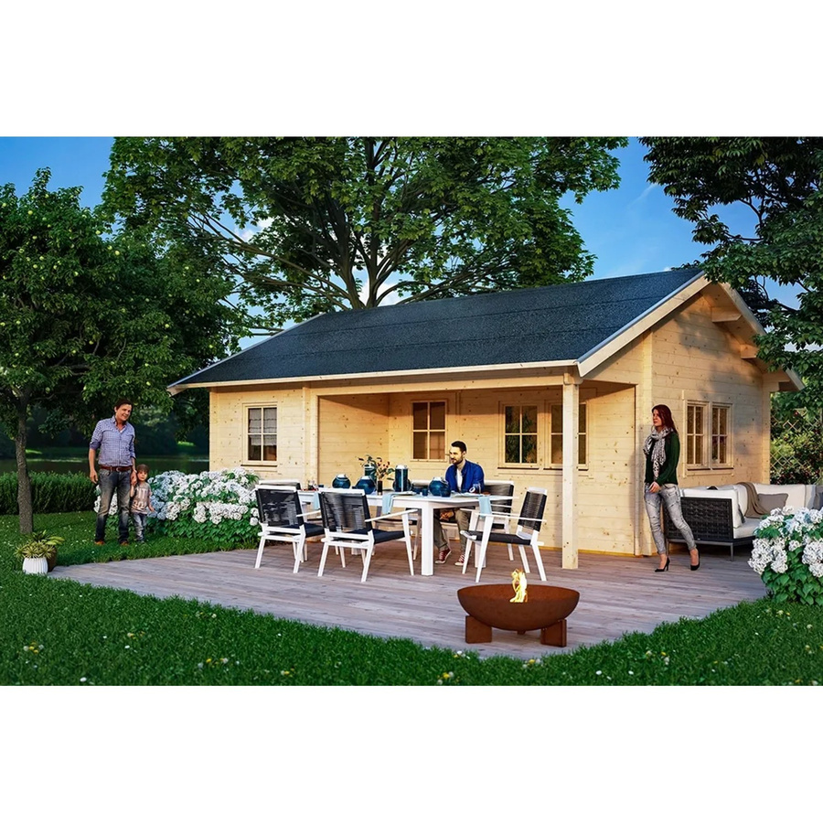 Skan Holz-Gartenhaus St. Moritz Blockbohlenhaus aus nordischer Fichte, braun, B/T: 600 x 500 cm - Bild 2