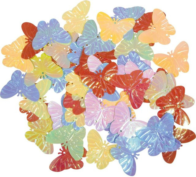 Rayher Pailletten Streuteile Schmetterlinge Multicolor aus Kunststoff für Geburtstage und Hochzeiten - Bild 1