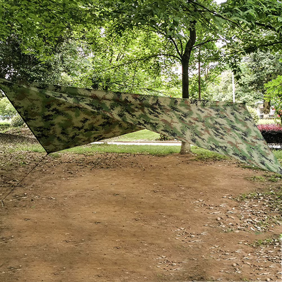 Wasserdichte Tarnplane ATUOTIN aus Polyester mit silberner Beschichtung für Outdoor, Camping und Strand, B/H: 145 x 100 cm, Farbe: Silber/Mehrfarbig - Bild 4