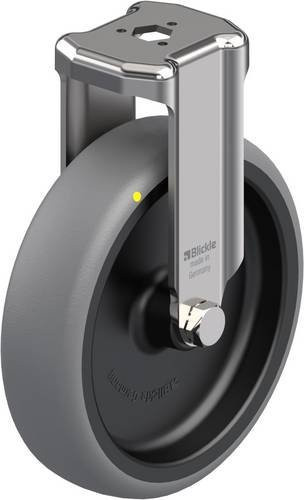 Blickle Bockrolle BKRXA-TPA 126G-ELS in Schwarz und Grau aus Edelstahl mit 125 mm Rad-Durchmesser und 80 kg Tragfähigkeit - Bild 1