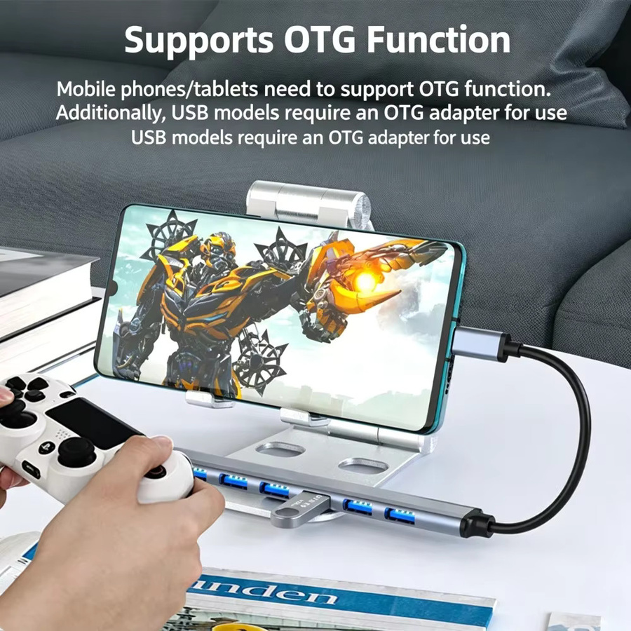 KEBIDUMEI USB-C-Hub mit 7 Anschlüssen, USB 3.0 Multi-Extender mit 5 Gbit/s Hochgeschwindigkeit und OTG-Funktion für PC, Laptop und Macbook Pro - Bild 5