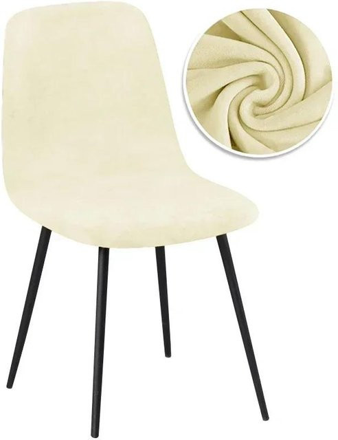 Verstellbarer Samtstoff Stuhlbezug mit kurzer Rückenlehne von Yiran Furniture in Beige - Bild 1