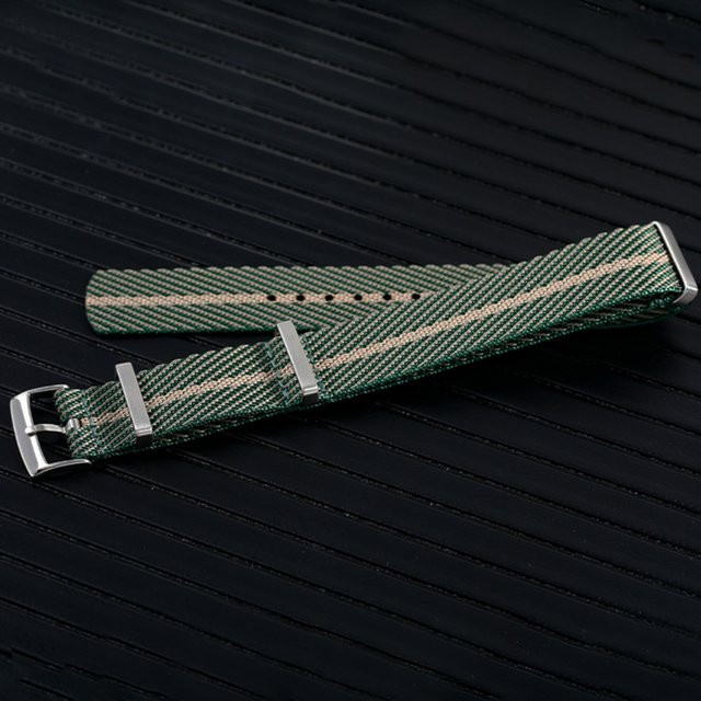 ADDIESDIVE Uhrenarmband Nylon, Edelstahl, 20 mm, Herren, Schwarz, Grün - Bild 1