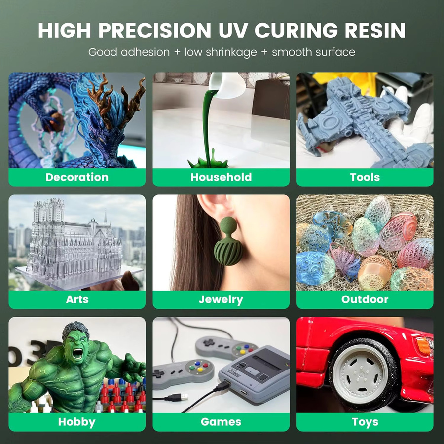 SUNLU 3D Resin Standard und Water-Wash UV Resin für SLA DLP LCD Drucker, Grau, 1 kg - Bild 3