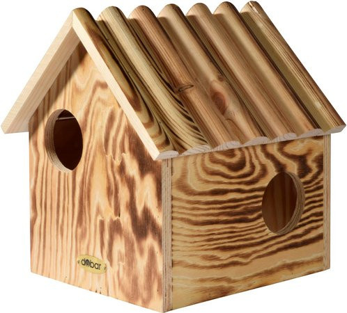 DOBAR Eichhörnchenkobel aus Holz in Braun mit 3 Eingängen als Unterschlupf für Eichhörnchen - Bild 1