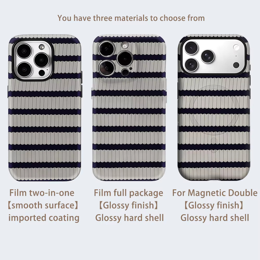 Potdemiel Plissierte Streifen-Handyhülle mit Magnetfunktion für iPhone 17 16 15 14 13 Pro Max Plus in Multicolour - Bild 2