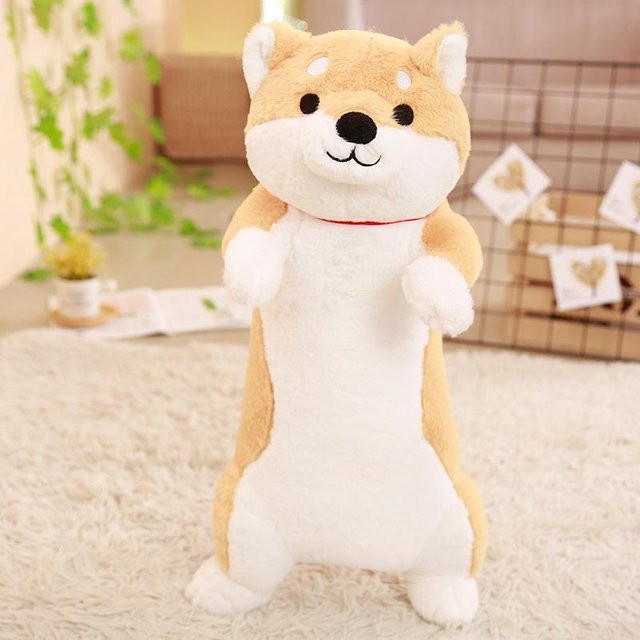Linyi toy Shiba Inu Hundekissen Plüschtier, Braun - Bild 1