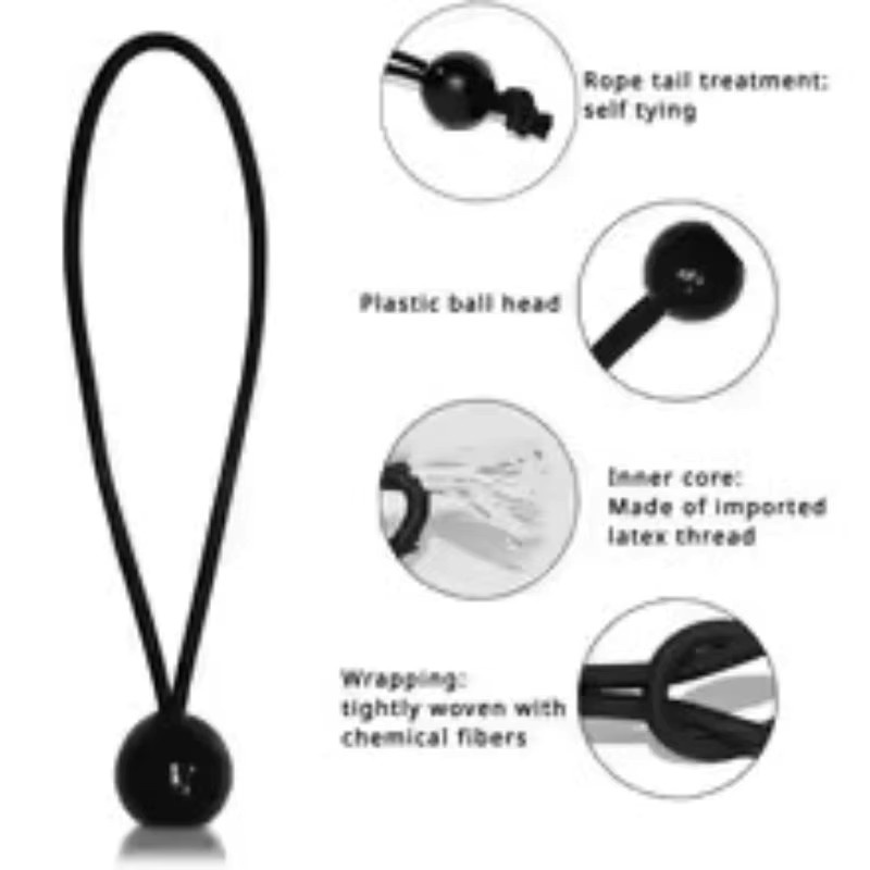 BRS Bungee-Ball-Verbindungsstücke für Planen und Zelte, 10 Stück elastische Seilenden zur Befestigung - Bild 2